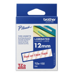 BROTHER TZE132 12mm RED ON CLEAR - TZE132_48h