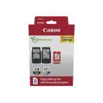 Canon PG-510/CL-511 Photo Paper Value Pack - Confezione da 2 - Nero, Colore (ciano, magenta, giallo) - kit cartuccia inchiostro/carta - per PIXMA iP2700, MP230, M - 2970B017