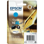 EPSON 16XL ink cartridge cyan high capacity 6.5ml 450 pages 1-pack blister without alarm - C13T16324012