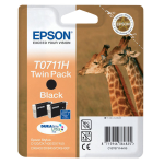 EPSON T0711 ink cartridge black high capacity 2 x 11.1ml 2-pack blister without alarm - C13T07114H10