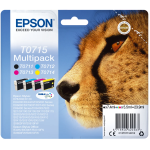 EPSON T0715 ink cartridge black and tri-colour standard capacity black: 7.4ml, colour: 3 x 5.5ml 4-pack blister without alarm - C13T07154012