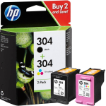 HP 304 Ink Cartridge Combo 2-Pack Standard Capacity - 3JB05AE