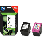 HP 62 Ink Cartridge Combo 2-Pack Standard Capacity (Black and Colour cartridge) - N9J71AE