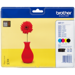 BROTHER LC-121 ink cartridge black and tri-colour 1-pack blister without alarm - LC121VALBP